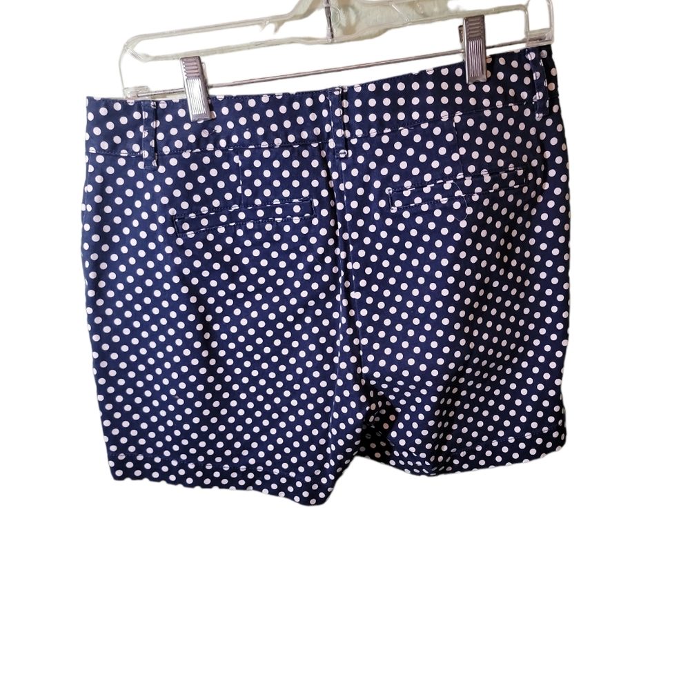 Lands End Y2K Polka Dot Blue White Natical Not Too Low Rise Shorts Sz4 - Picture 2 of 5